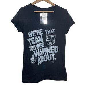 MAJESTIC | NWT Women's Los Angeles Kings NHL Hockey V-Neck Tee | Size M